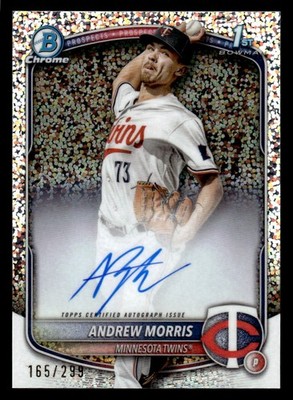 Andrew Morris 2025 Bowman #CPA-AMO Chrome Prospect Auto Speckle Refractor #/299