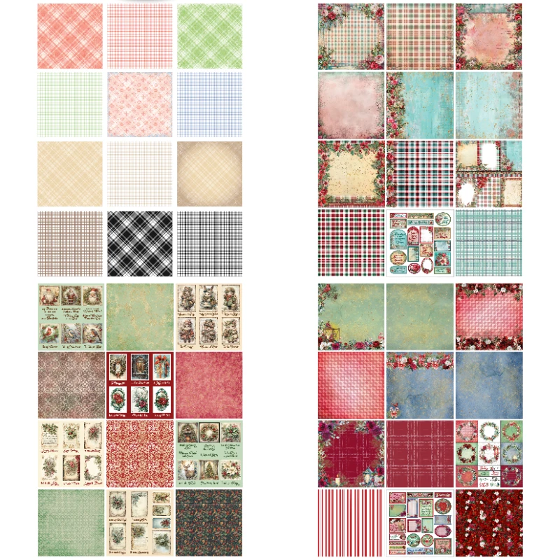 Набор #4 лот из 4 рождественских праздников 12 x 12 узор картонная бумага для скрапбукинга - Изображение 2 из 4