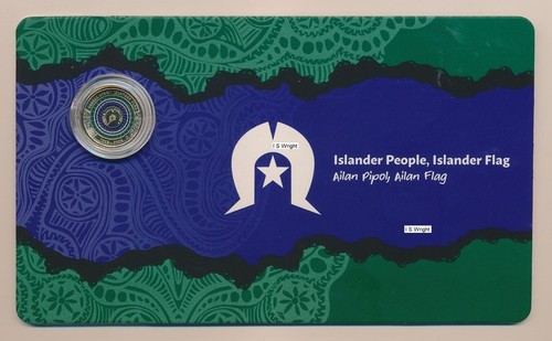 Australia: 2025 $2 Flag "C' Mintmark Coloured Coin Torres Strait Islander UNC - Picture 2 of 3