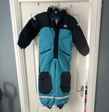 H&M Hooded Water-Repellent Reflective Faux Fur Snowsuit Blue/Black 4-6Y
