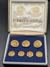 British Royal Navy Maritime / Buttons Large & Small By Firmin In Case. Vintage