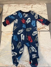 Nike Sleeper, 3 Months, Zips, Blue/Red/Gray, Pre-owned but great shape