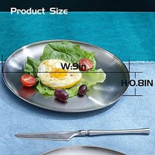 Assiette ?? d?ner en acier inoxydable 9 pouces pour camping pique-niques et rep