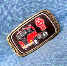 Kenworth Truckers Promo Belt Buckle Cabover Enameled Inlay Vintage 1980s .GMP735