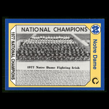 1977 National Champions #142 1990 Collegiate Collection Notre Dame Football Card
