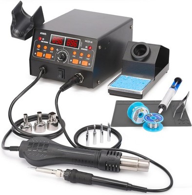 902D-III Soldering Station Digital 700W Air + 60W iron ESD-safe with Extras!