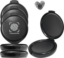 6 Pack Black Fingerprint Ink Pad, Premium Thumbprint Ink Pads for Notary Supplie