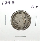 1898 US Barber 90% Silver Quarter 25c G Good Free Shipping
