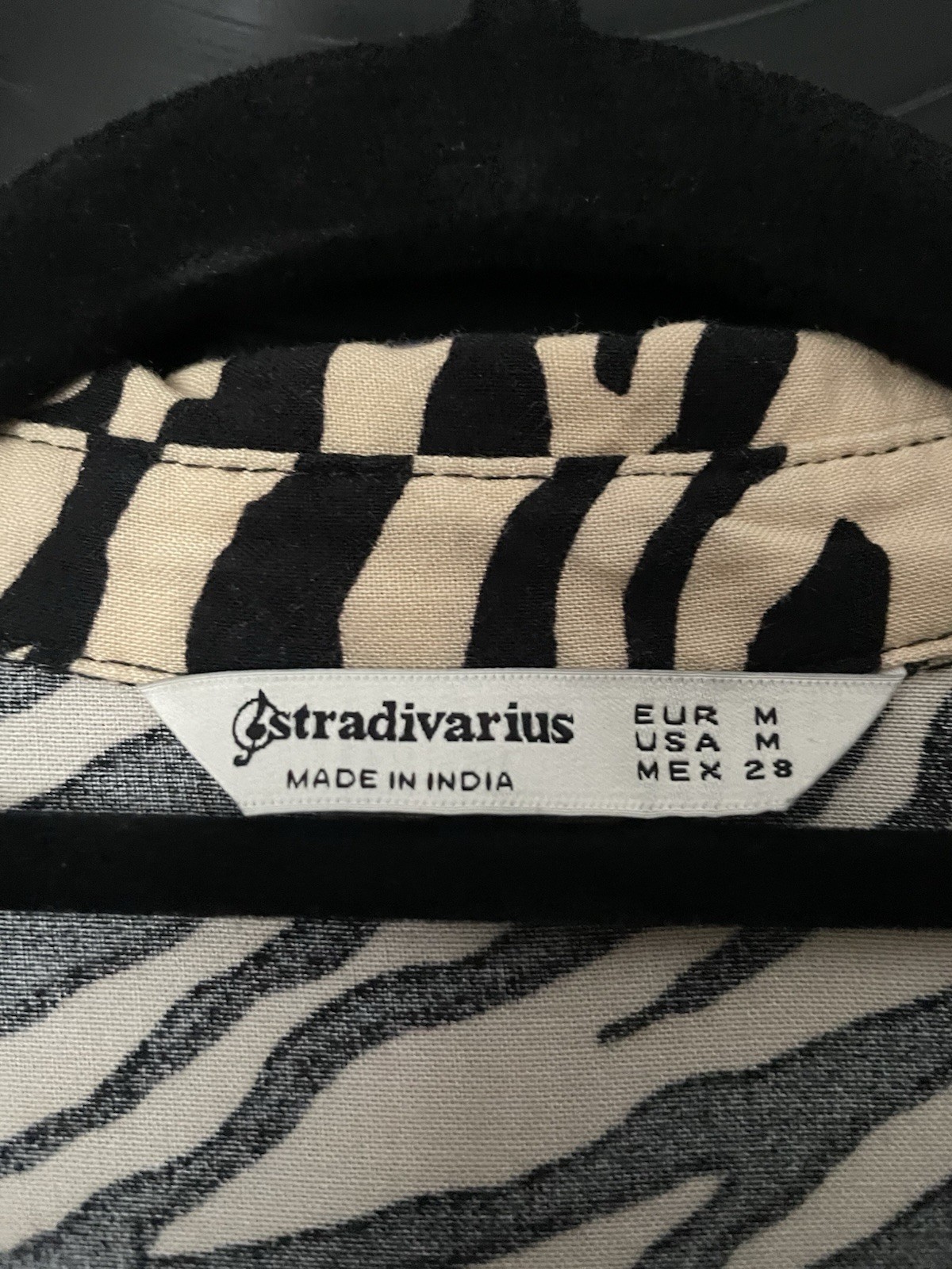 Stradivarius Zebra Print Collared Button Knee Len… - image 3