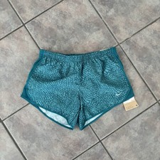 New Nike Girls' Dri-FIT Tempo All Over Print Shorts 3" Green Size L Running