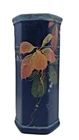 Vintage Weller Hudson Art Pottery Hexagon Vase, c1920 Hand Painted Flowers 11.5"