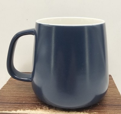 Nice Navy Blue/White Stoneware ''Constant Temperature'' Coffee/Tea Mug