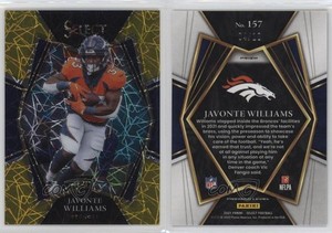 2021 Panini Select Premier Level Gold Prizm /10 Javonte Williams #157 Rookie RC