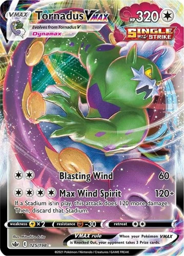 Tornadus VMAX (#125/198) - Holofoil SWSH - Chilling Reign NM Pokemon