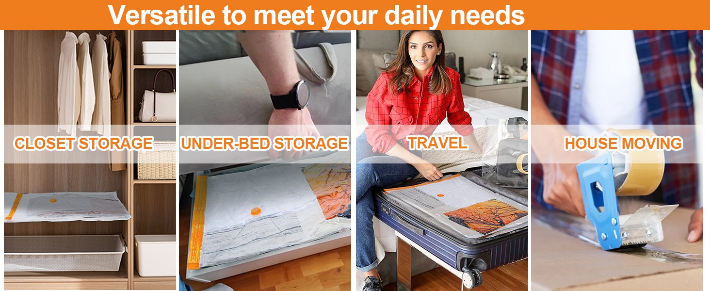 Strong Vacuum Storage Bags AGPTEK Bedding Clothes Space Saver 10 Pack Size XL