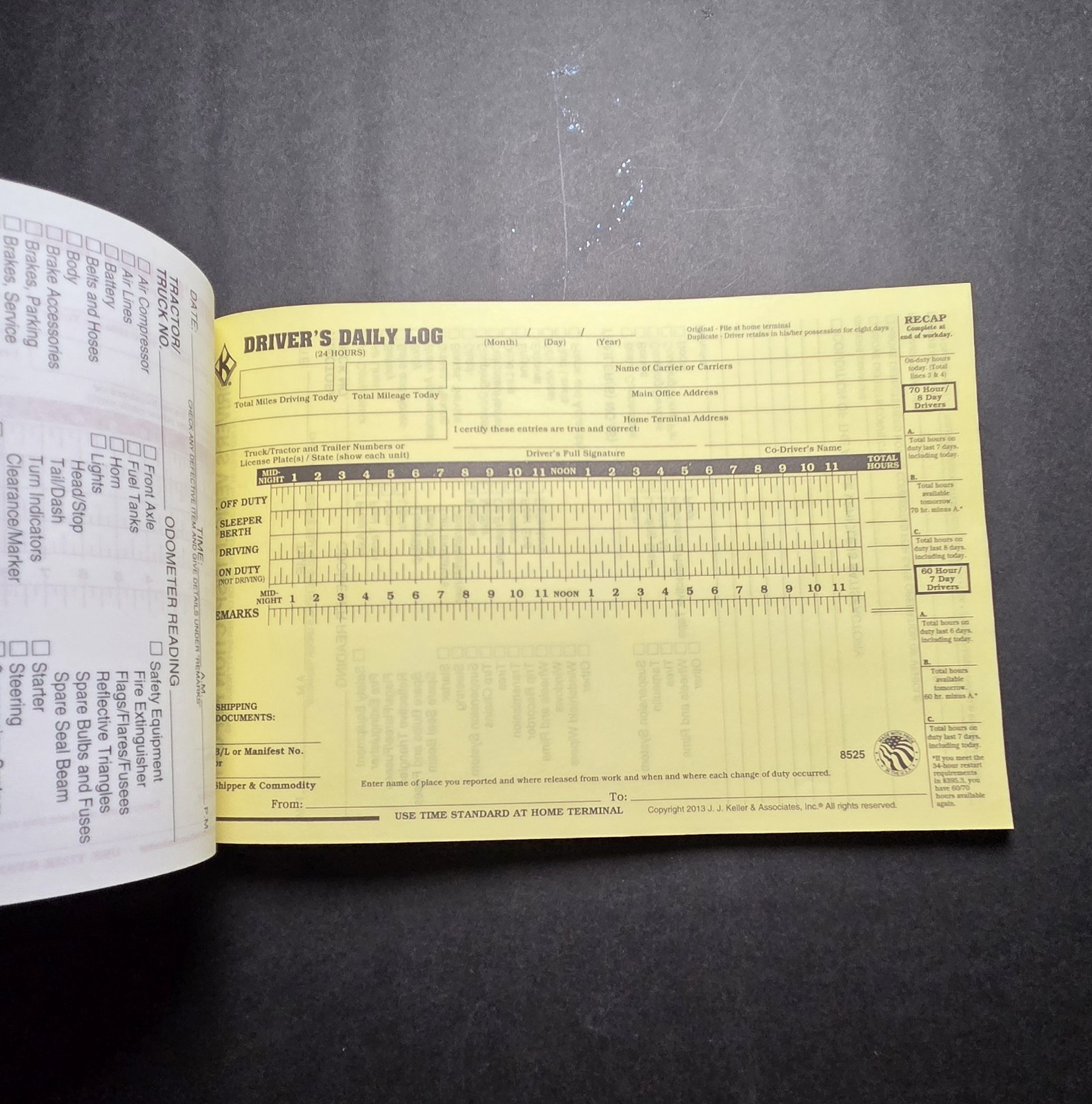 JJ Keller 601 LD 8525 Drivers Daily Log Book Detailed Dvir Recap 2 Ply 36 Books for sale online ...