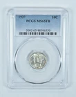 1937 Mercury Dime MS65 FB PCGS Blue Label