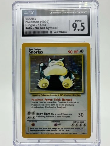 Snorlax No set Symbol Holo Jungle Holo CGC 9.5 Mint+
