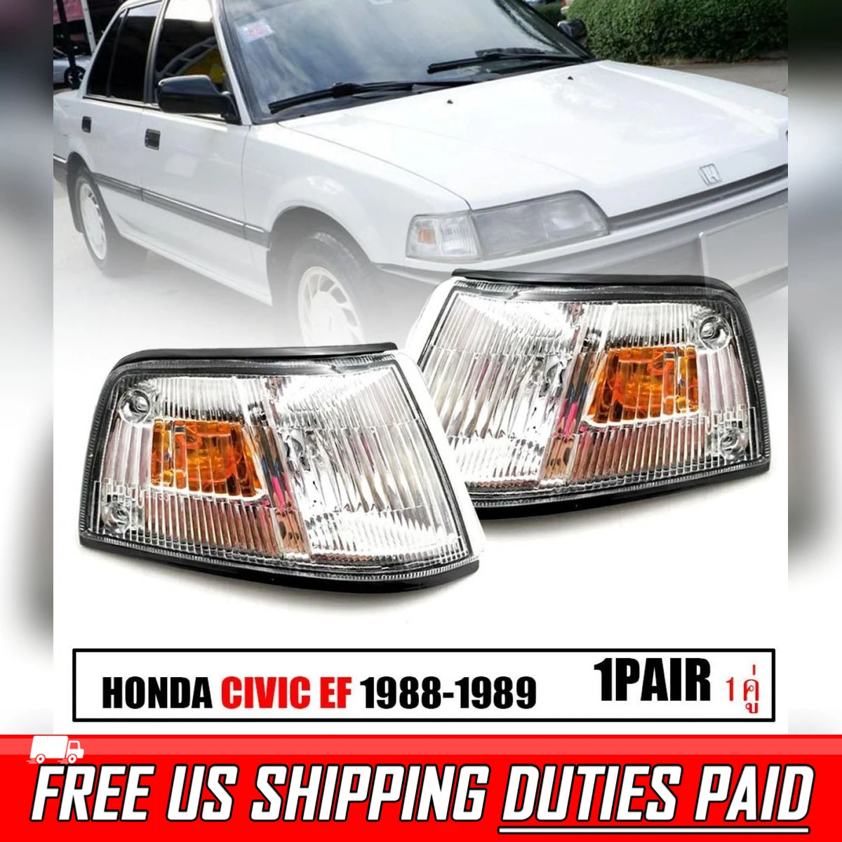 EF シビック　サイドマーカー LR Corner Lamp Side Marker Turn Signal Light For Honda Civic EF