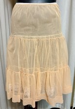 Women s Format Vintage Peach Petticoat Ruffled With Lace Size Small