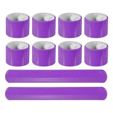10Pcs Reflective Arm Bands, 8.7"High Visibility Bands, Purple  Arc 