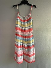 MNG By Mango Dress Womens S Multicolor Stripe Scoop Neck Lined Sundress