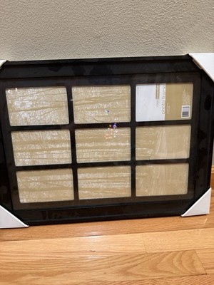 New wall collage nine opening black picture frame￼
