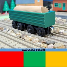 Wooden Railway Henrys Log Car Train Custom Made for Thomas Train Tracks