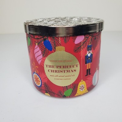 Bath Body Works Candle THE PERFECT CHRISTMAS Scent 3-wick Jar 14.5 oz Cinn Pine