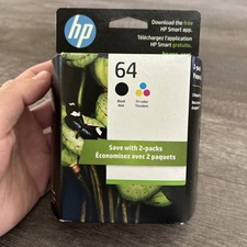 HP Genuine 64 Black Noir  Tri Color 2 Pack Ink X4D92AN EXP MARCH 2026