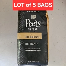 5 x 10.5oz. Peet's Coffee Big Bang WHOLE BEAN *CLEARANCE/READ DESCRIPTION*