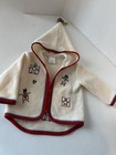 Baby Hannah Anderson Fleece Jacket 12-18 Mo W/red Trim, Hood EUC