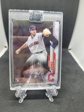 2020 Topps Clearly Authentic Aaron Civale Rookie RC Auto - Guardians/White Sox