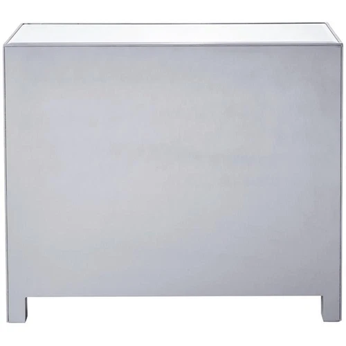 Elegant Decor Reflexion 2 Door Mirrored Nightstand in Antique Silver - Picture 6 of 12