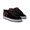 DC Men's Court Graffik Skate Shoe, Black, 15 Color BLACK/WHITE/RED