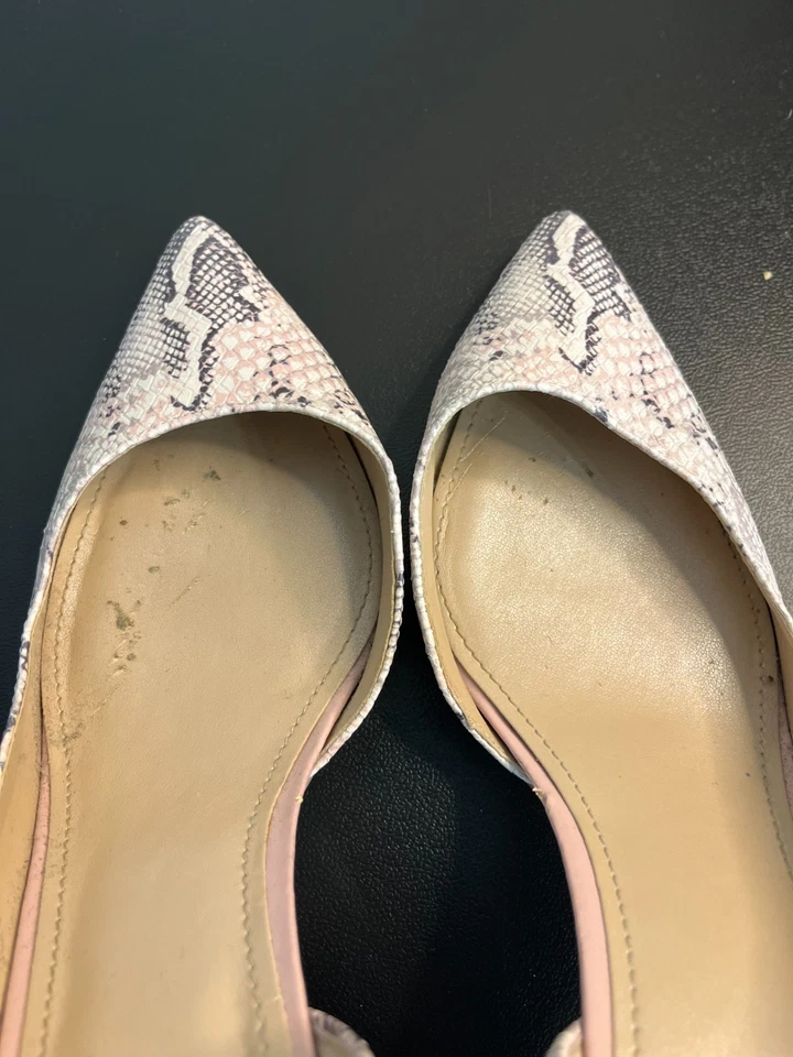 Zapatos de salón Casa Blanca Mercado Negro Ella Diosa Rosa Serpiente Cuero Repujado 8M Foto 4 de 4