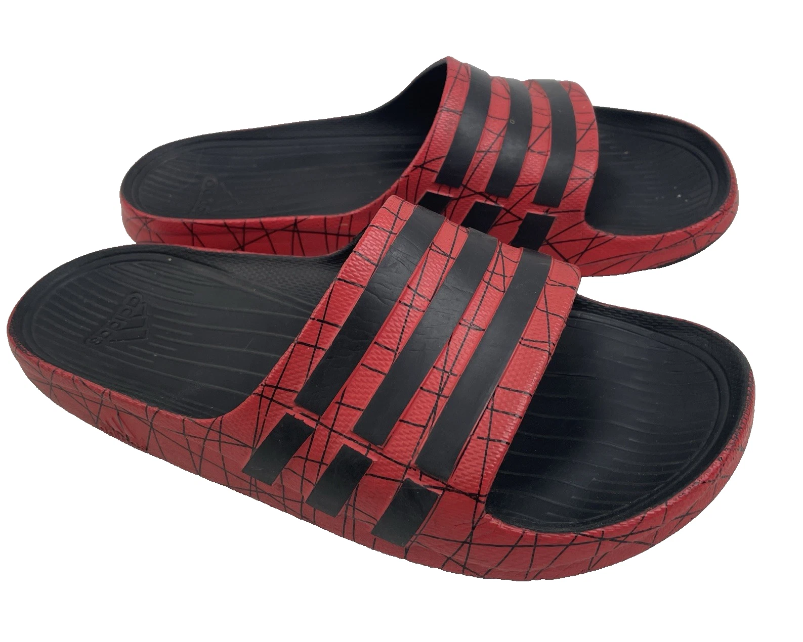 Adidas Duramo Slide Rosso e Nero Uomo Unisex Sandali Sportivi Ciabatte Taglia 8