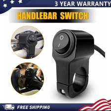 7/8" Handlebar Headlight Fog Light Switch On/Off LED Black Motorcycle Dirt Bike