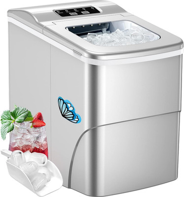 Portable Countertop Ice Maker - 26 Lbs Daily, 2 Sizes, Scoop & Basket Included