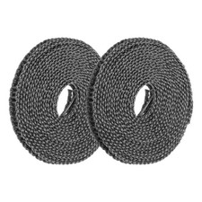 2 Pcs Portable Travel Clothesline, 16.4ft Clothes Line with Hooks, Gray