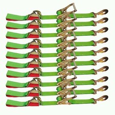 10pk Auto Trailer Car Haul Tie Down Kit Lasso Snap Hook Wheel Ratchet Strap Grn 10pk Auto Trailer Car Haul Tie Down Kit Lasso Snap Hook Wheel Ratchet Strap Grn