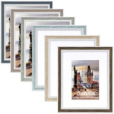 8x10 Picture Frame Set of 6, Rustic Farmhouse Photo Frame, Display 5x7 with M...