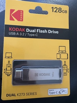 KODAK Type-C USB 3.2 Dual Flash Drive 128GB – High Speed Data Storage