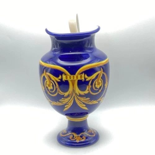 Vintage Fratelli Mari Deruta Mojelica Pottery Pitcher Vase 11-¾” Renaissance 668 - Image 3 of 4