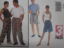 3515 Vintage Butterick SEWING Pattern UNISEX Shorts Pants UNCUT