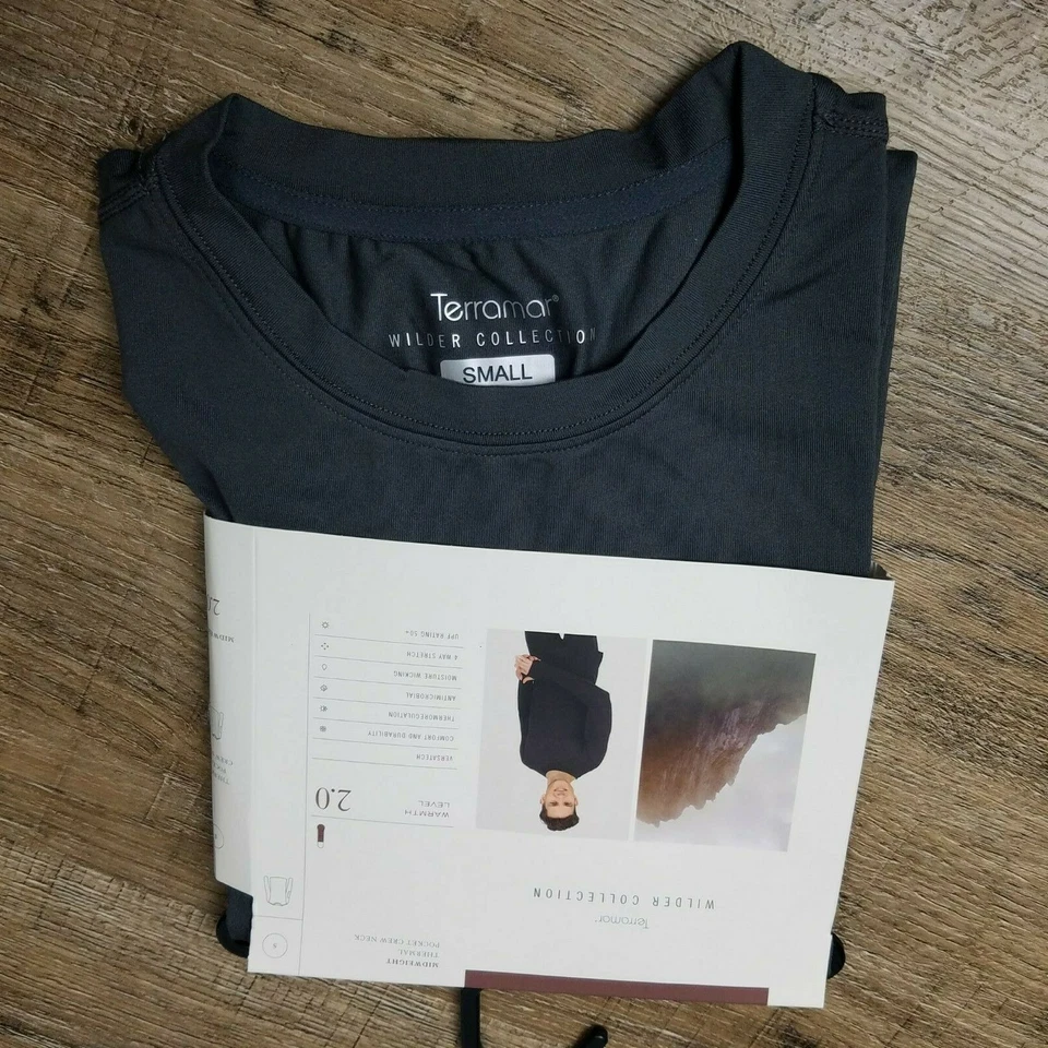 Terramar Nuevo Con Etiquetas Colección Wilder Peso Medio Bolsillo Térmico Cuello Redondo 2.0 Gris Talla S Foto 2 de 3