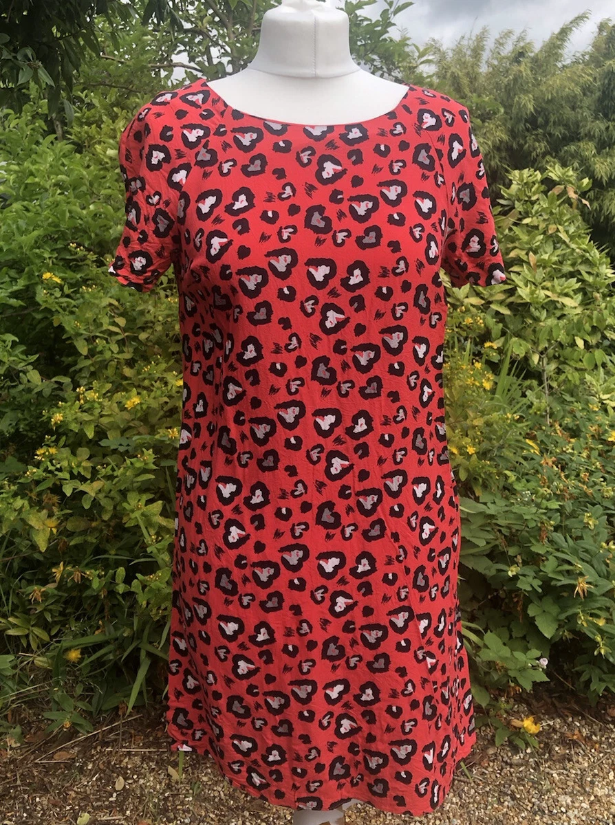 Oliver bonas red leopard print dress on sale