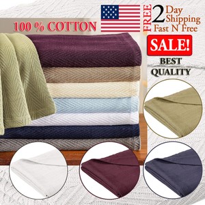 Amazon.com: LCM Home Fashions Cotton Thermal Blanket, King ...
