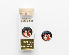 Yellow Owl Workshop Magnetic GEMINI Lapel Pin NIB