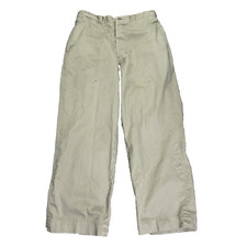 Vintage 40's 50's Military Chino Cotton Twill Trousers Button Fly 30x28